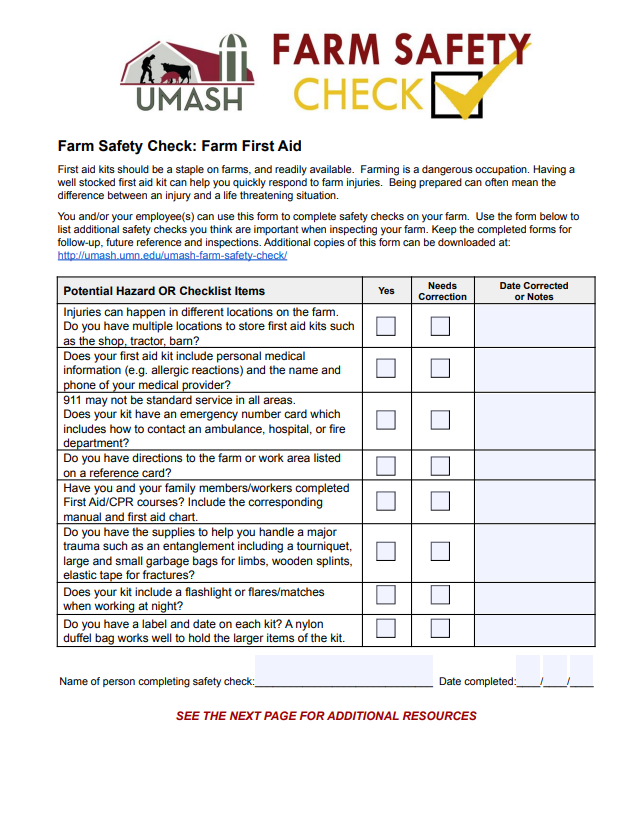 Farm Safety Check: Farm First Aid